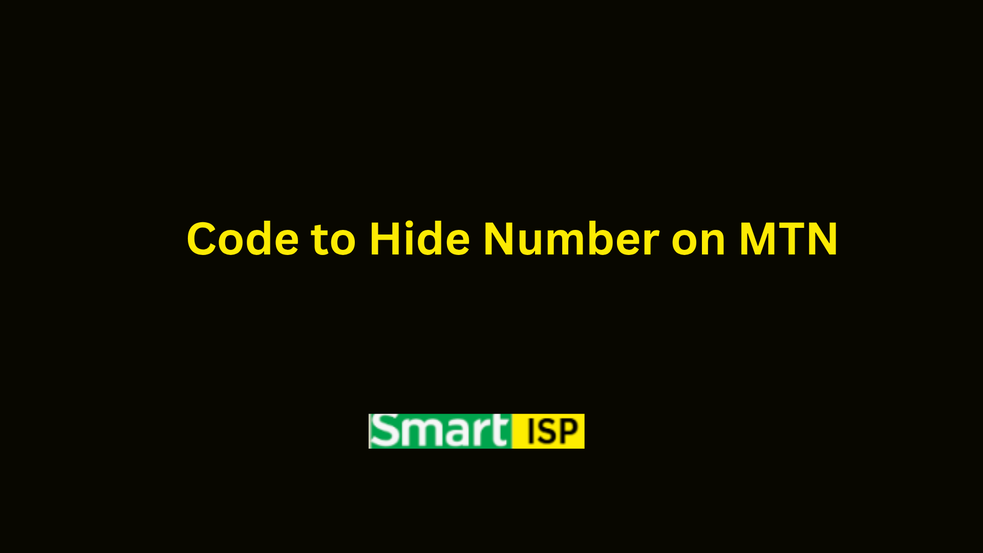 Code to Hide Number on MTN