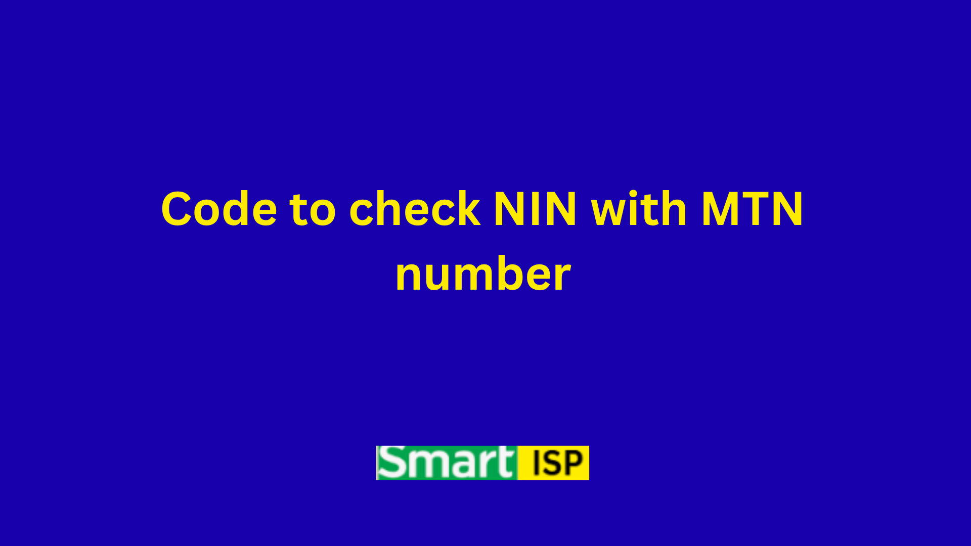 Code to check NIN with MTN number